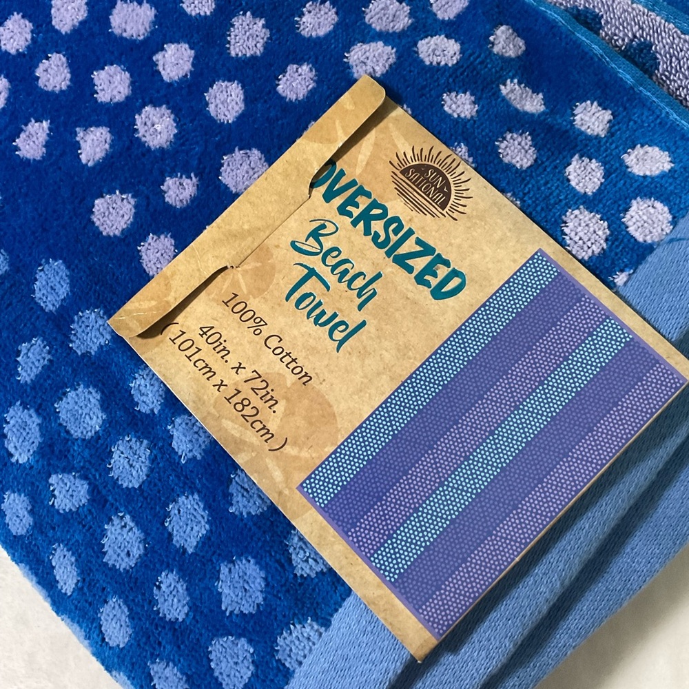Oversized Beach Towel 100% Cotton Polka Dots